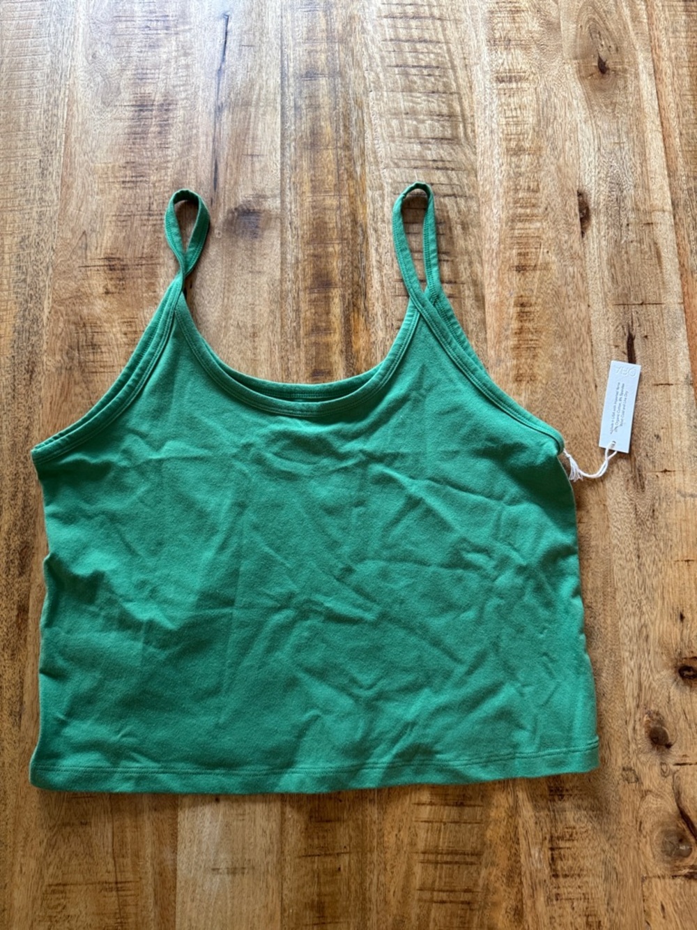 ARQ Green Cropped Tank Cami with Thin Straps 3X cotton blend NEW NWT